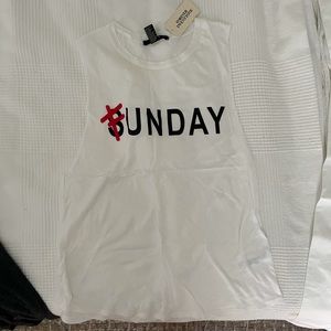 NWT Forever21 Sunday Funday Muscle Tank S
